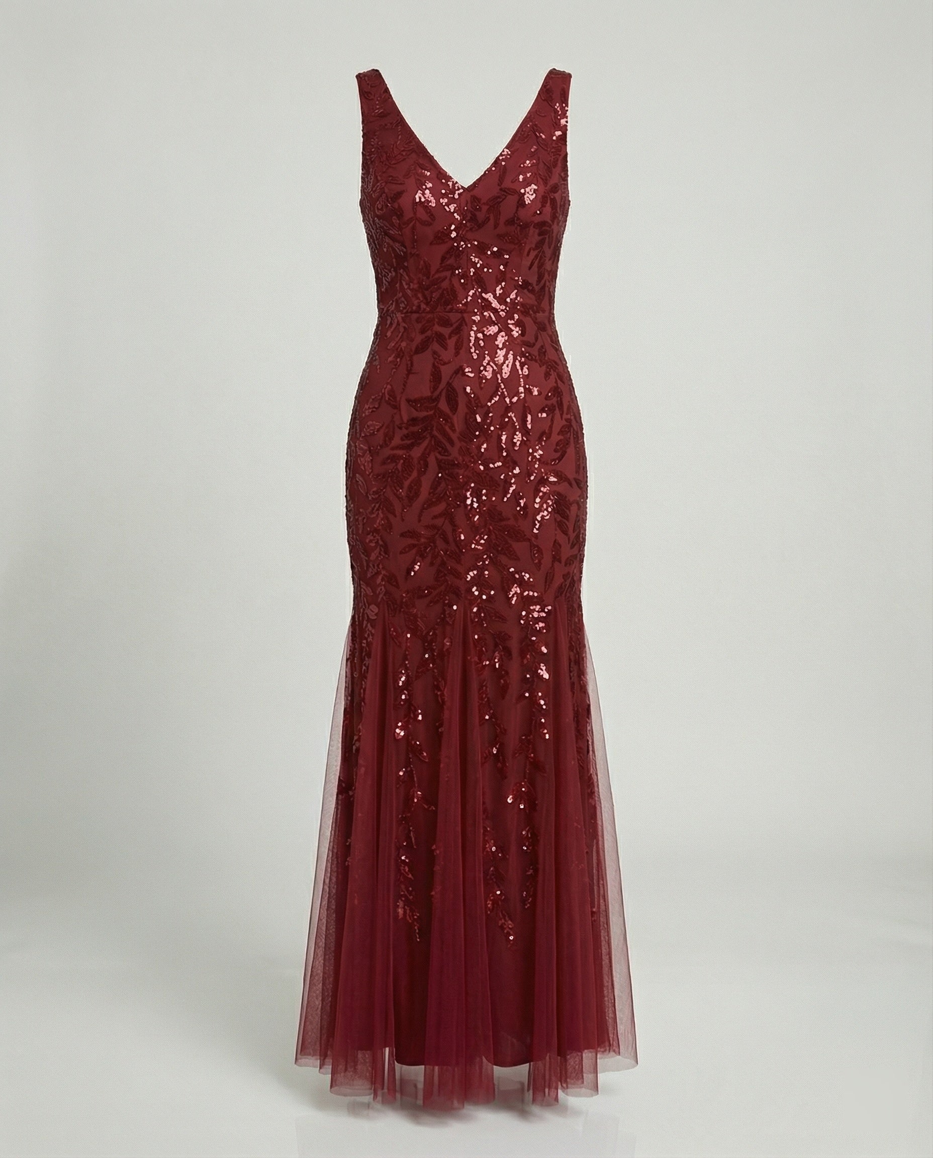 Damen Abendkleid Tüll Pailletten