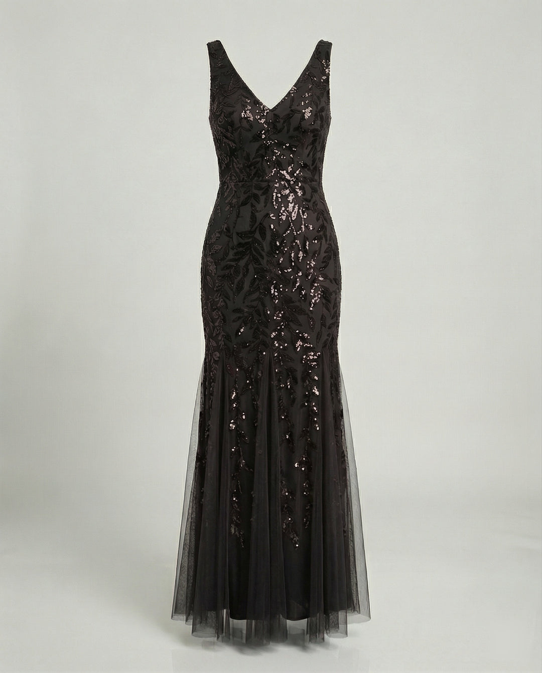 Damen Abendkleid Tüll Pailletten