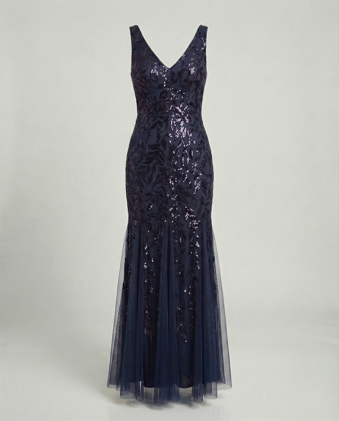 Damen Abendkleid Tüll Pailletten