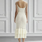 Damen Häkelkleid mit voluminösem Rüschenbesatz R&B