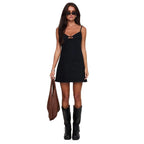Damen Jeanskleid im lässigen Schnitt mit Spaghetti-Trägern und Cut-Out-Details R&B