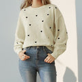 Damen kuscheliger Pullover mit Herzmotiven R&B