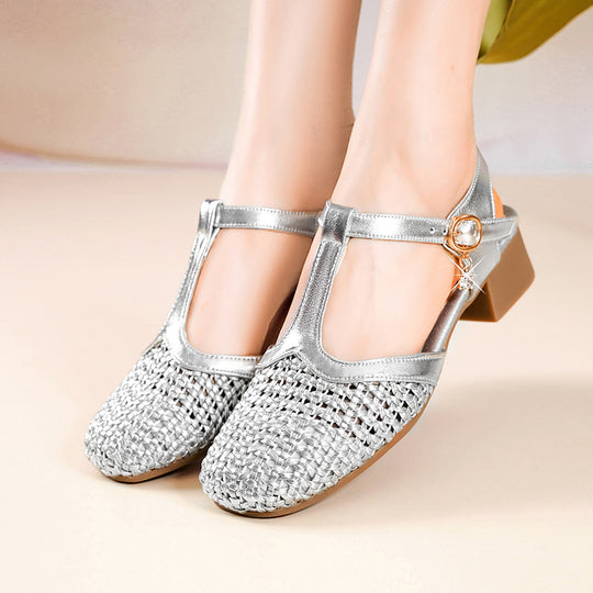 Damen Slingpumps mit eleganter Netzstruktur und modischem Riemen R&B