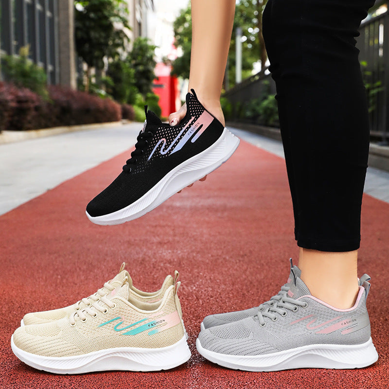 Damen Leichte Fitness-Sneaker mit atmungsaktivem Mesh-Obermaterial und rutschfester Sohle R&B