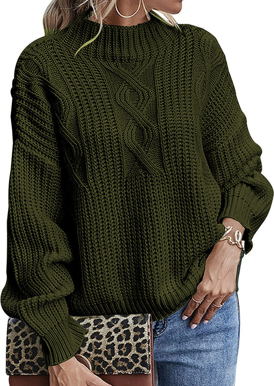 Damen Strickpullover mit elegantem Zopfdesign und modernem Schnitt R&B