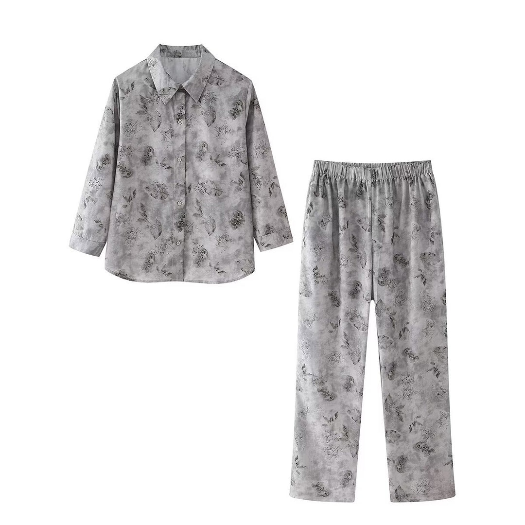 Damen Fließende Druckhose mit elastischem Bund R&B