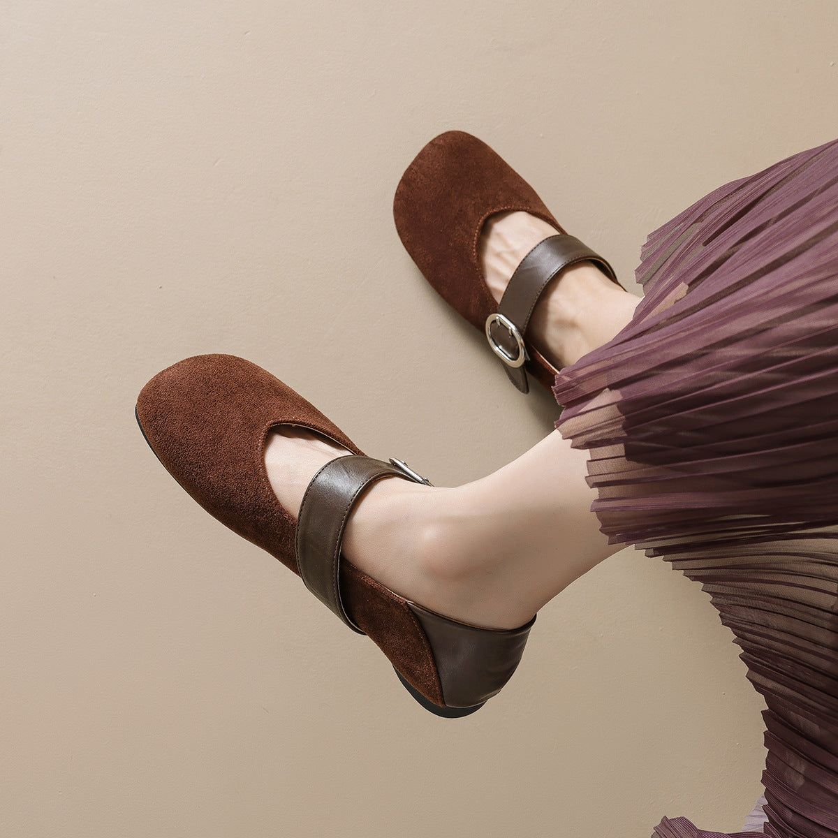 Damen Ballerinas mit modischem Leopardenmuster und eleganter Schnallenapplikation