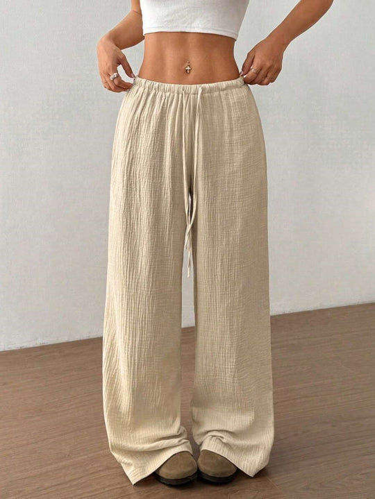 Damen Weite Sommerhose mit elastischem Bund und lockerem Schnitt R&B