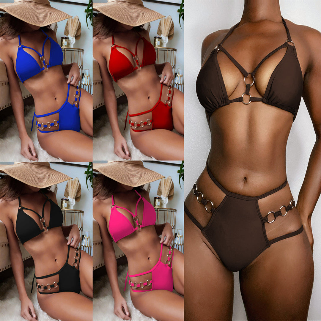 Damen Triangel-Bikini mit eleganten Ringdetails R&B