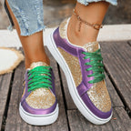 Damen Glitzernde Sneaker mit bunten Schnürsenkeln und weicher Sohle R&B