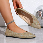 Damen Ballerinas mit funkelndem Glitzer und eleganter Silhouette R&B
