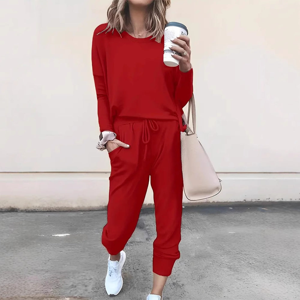 Damen Lässiger Freizeitanzug mit stylischem Schnitt und elastischem Bund R&B