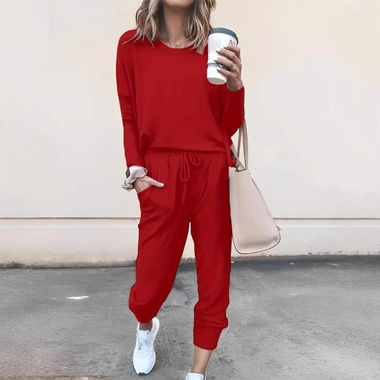 Damen Lässiger Freizeitanzug mit stylischem Schnitt und elastischem Bund R&B
