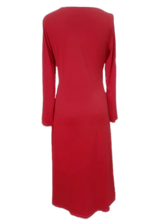 Damen Elegantes Midi-Kleid mit asymmetrischem Saum und stylischen Knopfdetails R&B
