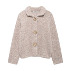 Damen elegante Strickjacke mit dekorativen Knopfdetails R&B