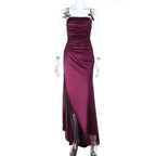 Damen Maxikleid mit raffinierten Falten und charmanten Spaghettiträgern R&B