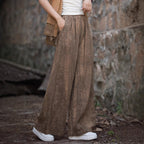 Damen weite Leinenhose mit strukturiertem Finish R&B