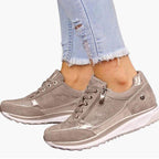 Damen Sportliche Sneakers mit atmungsaktiver Mesh-Oberfläche und modischem Reißverschluss R&B