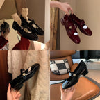 Damen Ballerinas mit eleganter Riemchenverzierung und modischem Kontrastdesign