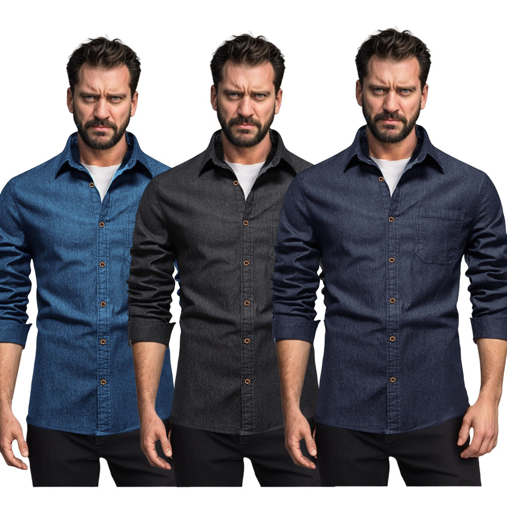 Herren Denim Hemd