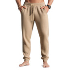 Herren nan Waffelstruktur-Loungehose mit elastischem Bund Kordelzug und Eingrifftaschen R&B