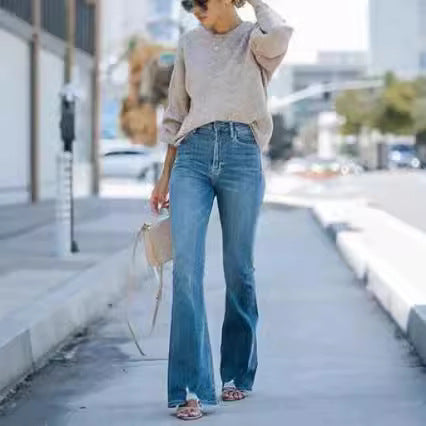 Damen zeitlose Jeans im modernen Schnitt mit cropped Bein R&B
