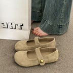 Damen Komfortable Ballerinas mit elegantem Knopfdetail