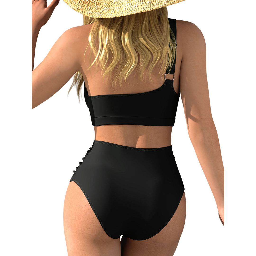 Damen Hochgeschnittener Bikini mit asymmetrischem Oberteil R&B