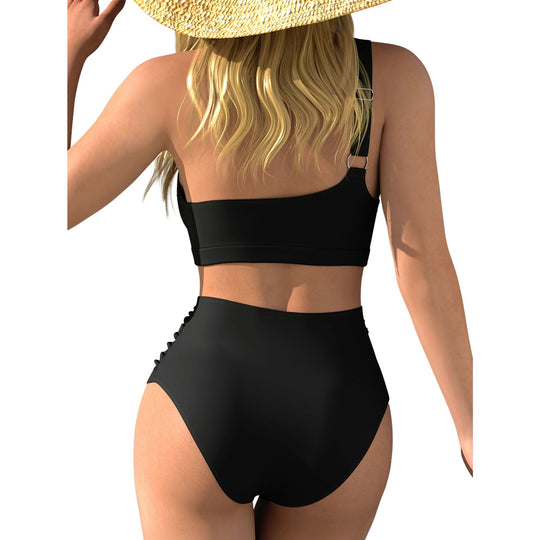 Damen Hochgeschnittener Bikini mit asymmetrischem Oberteil R&B