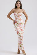 Damen Maxikleid mit floralem Spitzen-Design und schmalen Trägern R&B
