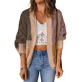 Damen Lockere Strickjacke mit modischem Farbblockdesign und tiefen Taschen R&B