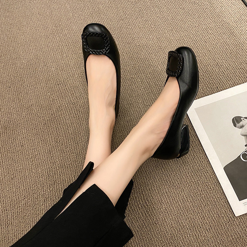 Damen Ballerinas mit modischem Schnallen-Design