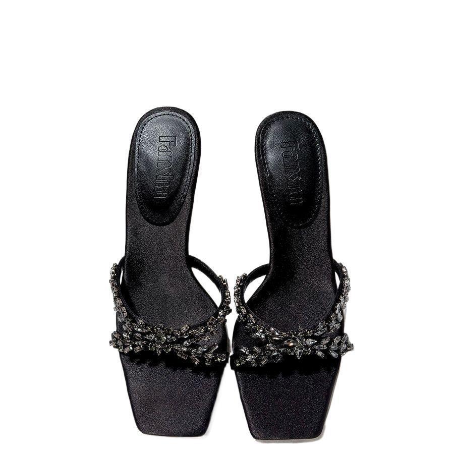 Damen Elegante High-Heel Sandalen mit funkelnden Strassdetails R&B