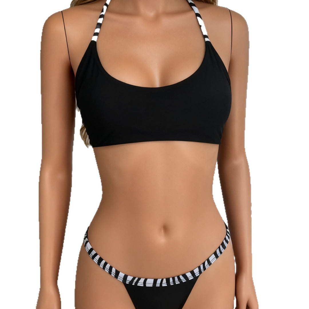 Damen Sportlicher Bikini mit innovativem Streifendesign R&B