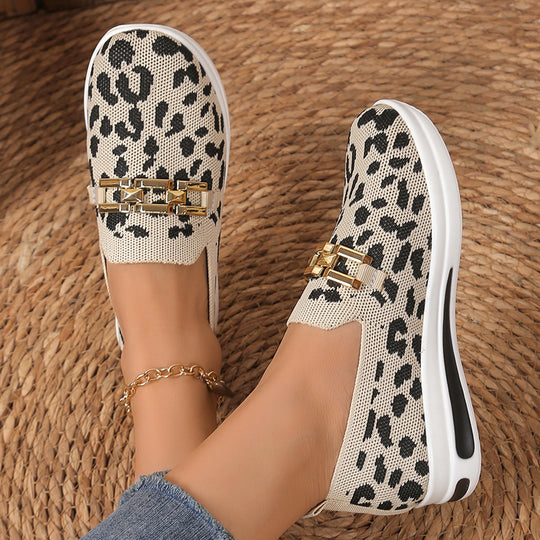 Damen Modische Slip-On Sneakers mit Animal-Print und komfortablem Fußbett R&B