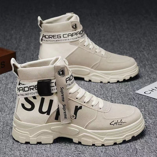 Damen Trendige High-Top Sneakers mit verstellbarem Knöchelriemen R&B