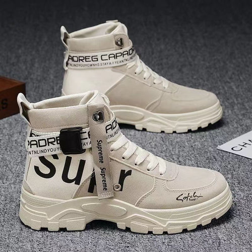 Damen Trendige High-Top Sneakers mit verstellbarem Knöchelriemen R&B