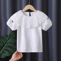 Mädchen T-Shirt mit elegantem Spitzenbesatz R&B