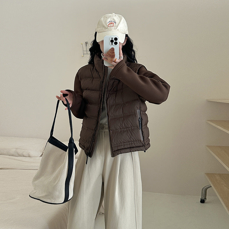 Damen Funktionale Pufferjacke mit Taschen und hohem Kragen R&B