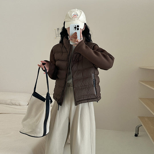Damen Funktionale Pufferjacke mit Taschen und hohem Kragen R&B