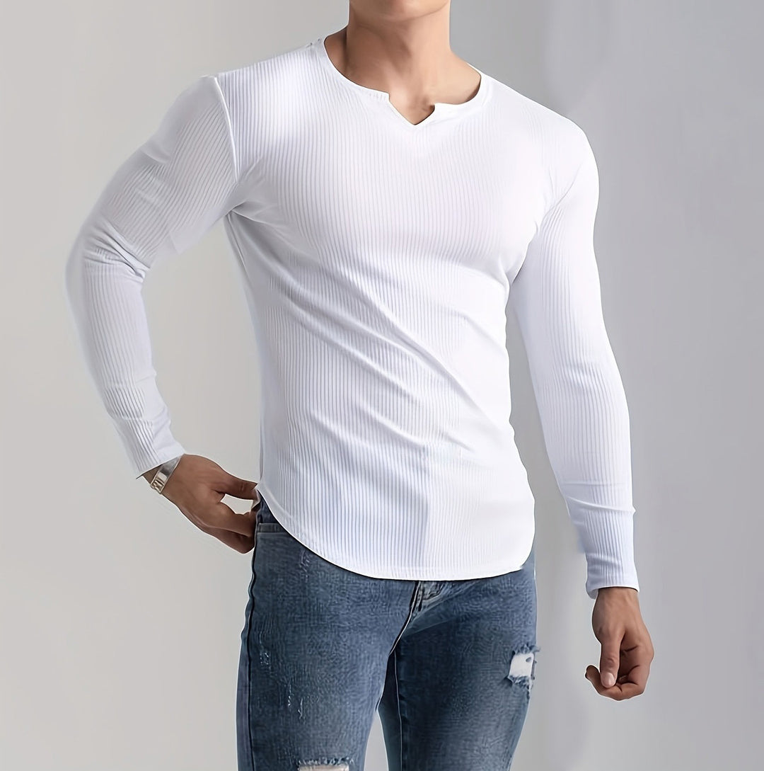 Herren Langarmshirt mit innovativer Rippstruktur R&B