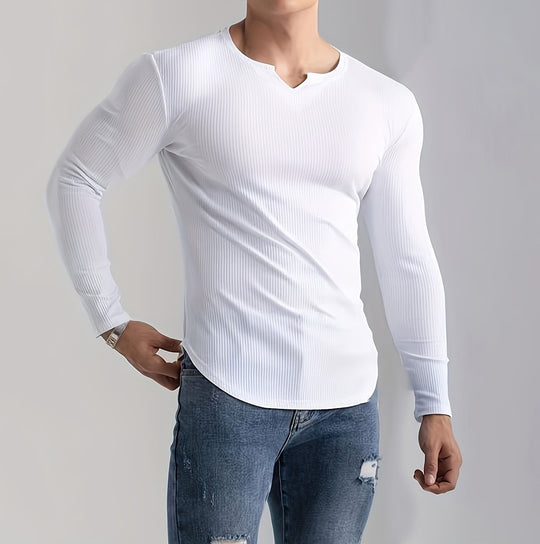 Herren Langarmshirt mit innovativer Rippstruktur R&B