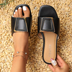 Damen elegante Mules mit glitzerndem Schnallen-Design R&B