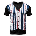 Herren Kurzarm-Henley-Shirt mit gestreiftem Design und modernem Schnitt R&B