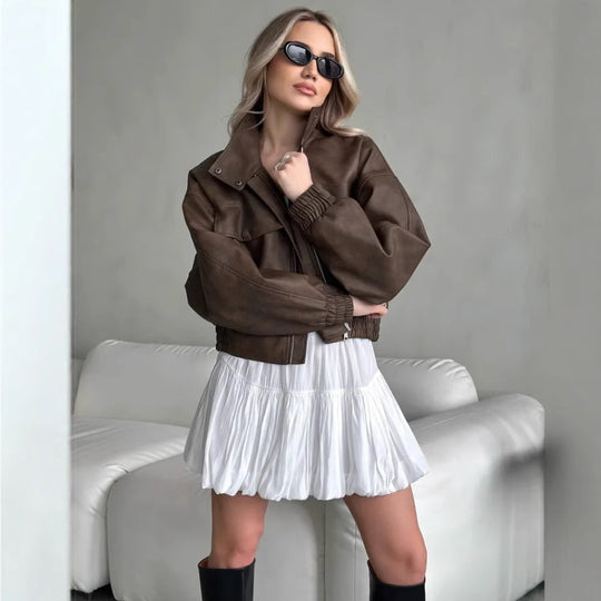 Damen Trendige oversized jacke mit praktischen Taschen R&B