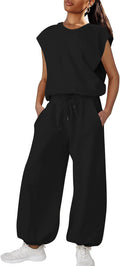 Damen lässiger Sweatanzug mit weiter Silhouette und elastischem Bund R&B
