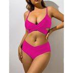 Damen Bikini mit innovativem Wickeldetail und hoher Taille R&B