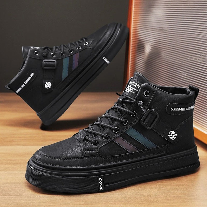 Damen modische High-Top Sneakers aus hochwertigem Leder mit trendigem Design R&B