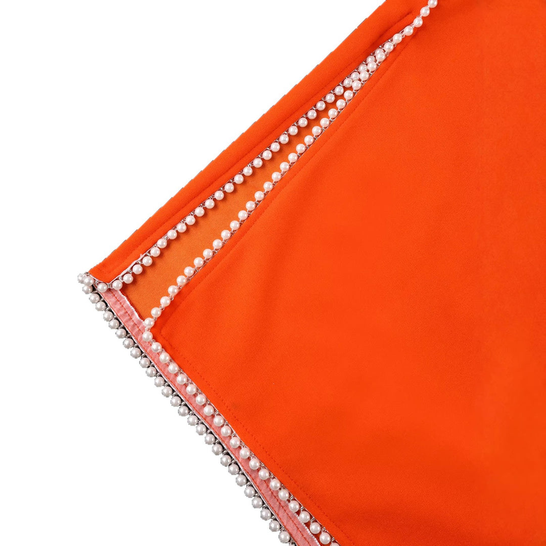 Damen elegantes Kleid mit dekorativen Perlenakzenten R&B