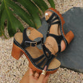 Damen Strappy Plateau-Sandalen mit verzierter Schnalle